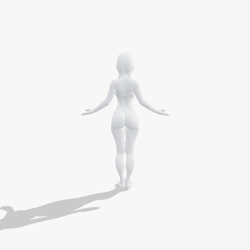 Animated Female Character Model Rigged and Animated for D Applications